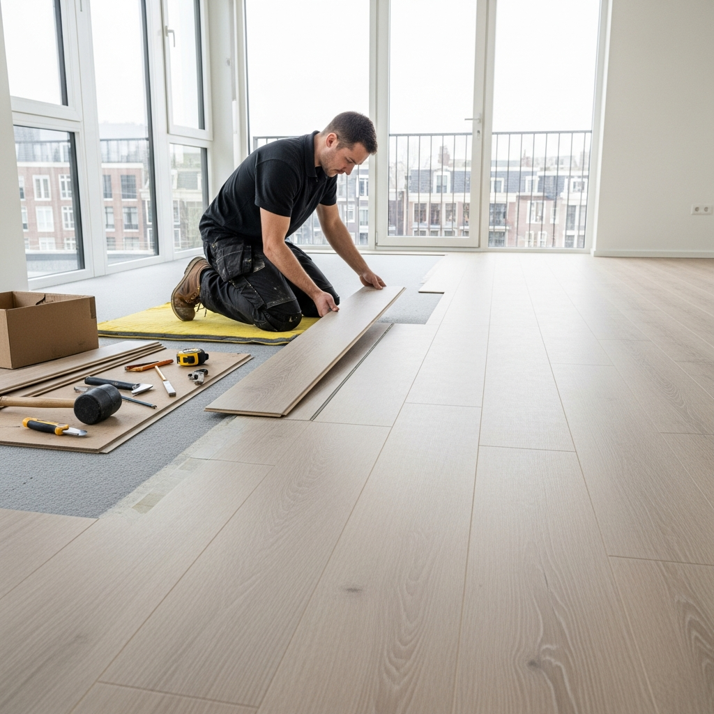Laminate flooring installation, Amsterdam