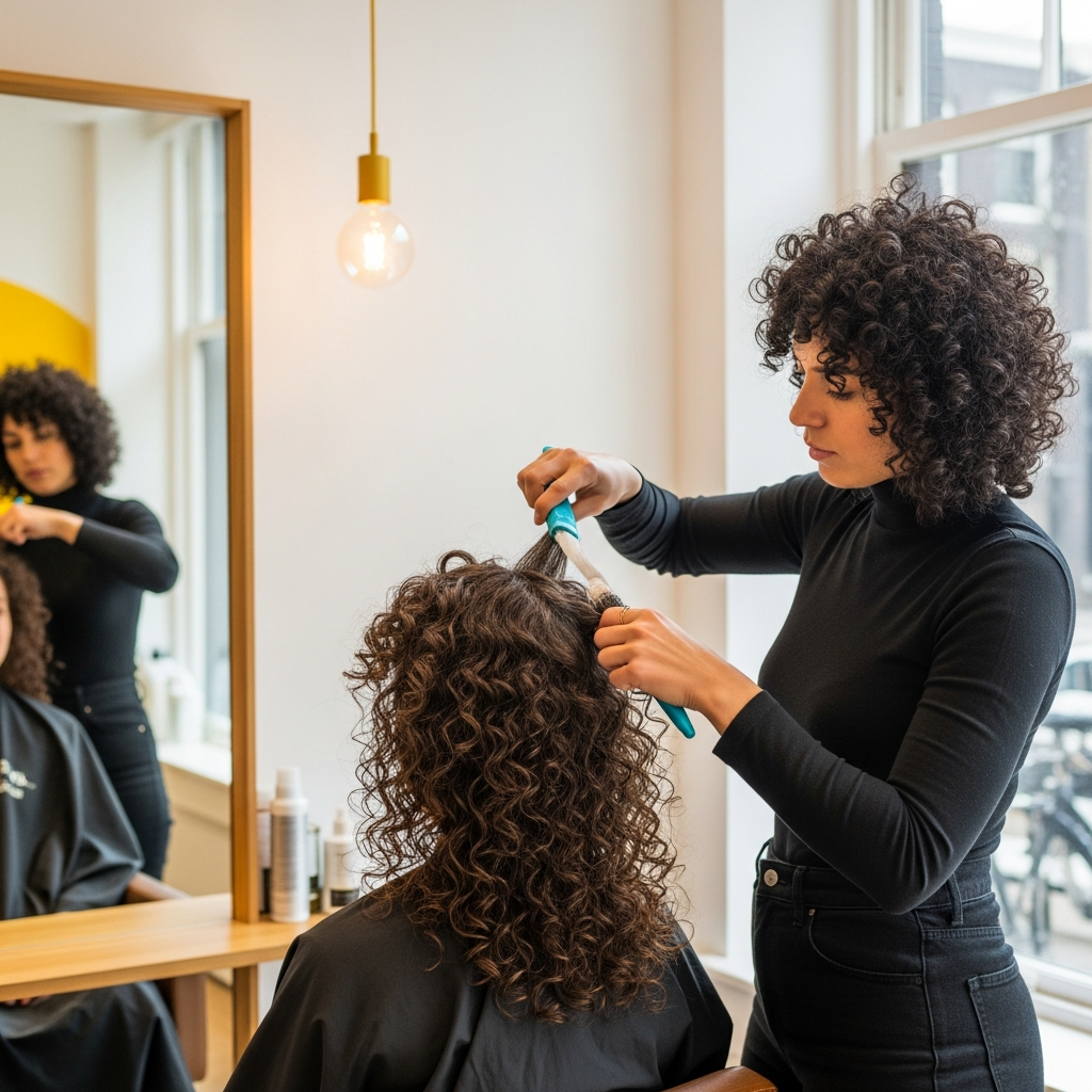 Curly hair styling, Amsterdam