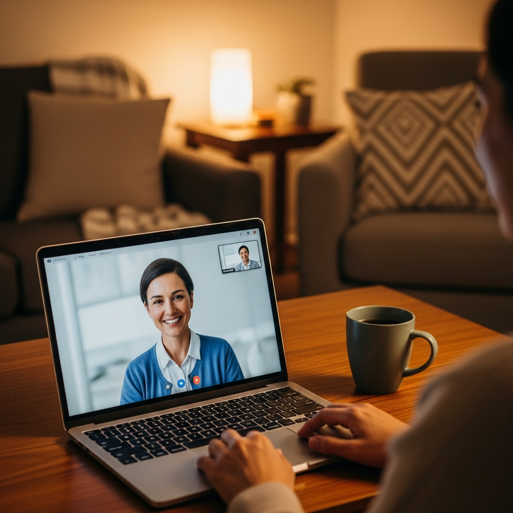 Online therapy session, Amsterdam